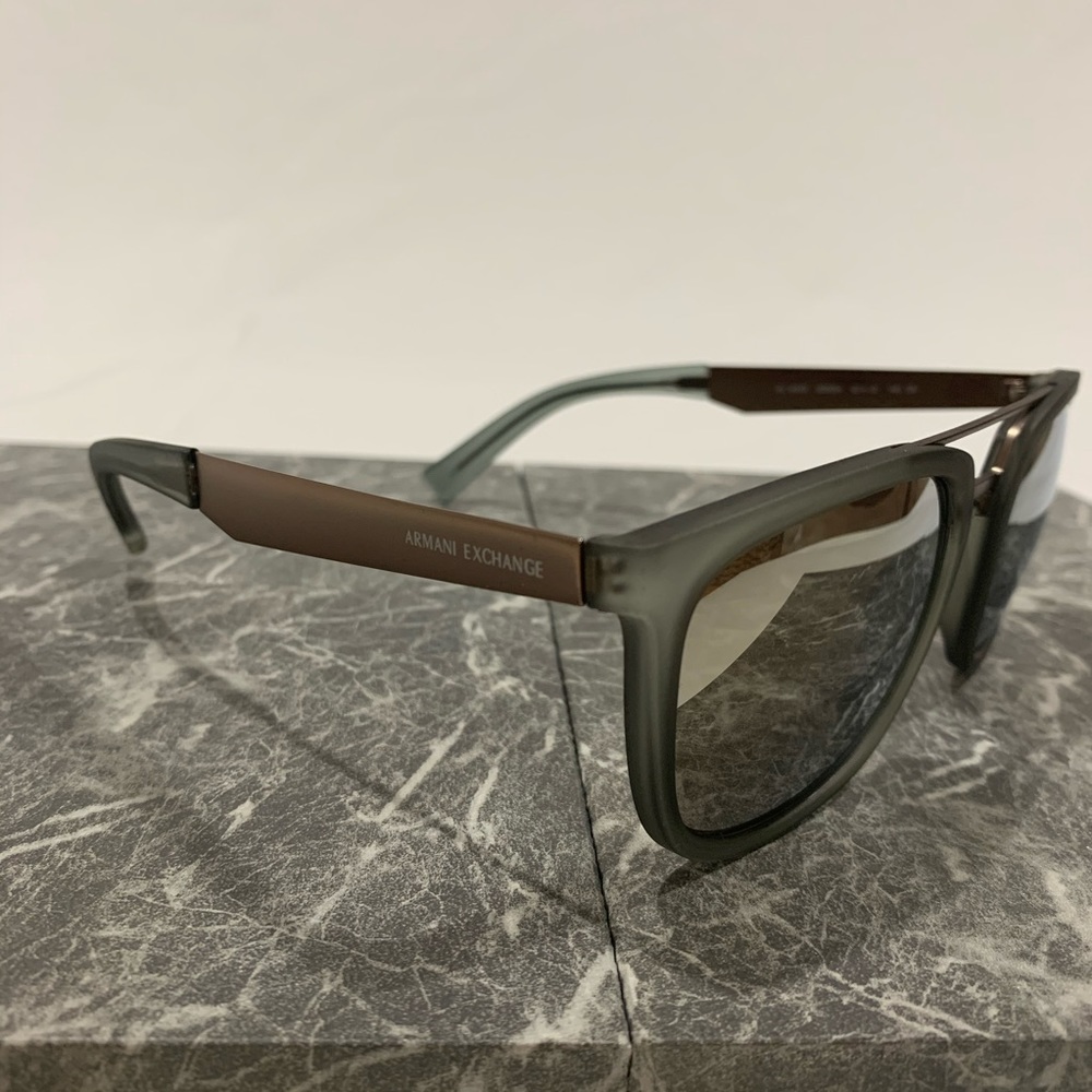 Men's Armani Exchange AX4090S 55mm Square Mirrored - Picture 4 of 8